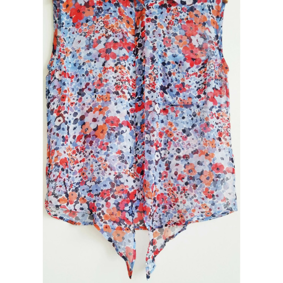 SOLDEquipment Adrien Sleeveless SilkFloralSheerTop - Picture 4 of 8